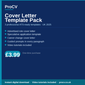 UK Cover Letter Template Pack 2025 — 3 ATS-Ready Templates + Video Tutorials
