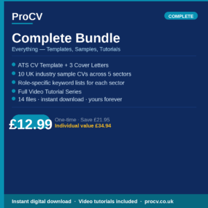 ProCV Complete Bundle — Everything You Need to Land Your Next UK Job | Save £21.95